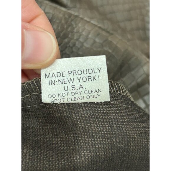 Vintage 90s Brown Crocodile Print Faux Leather Pants By View Moda Italiana Sz 8 - Picture 7 of 9